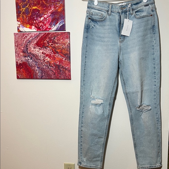 High Rise Mom Light Blue Ankle Jeans Sz 8 - Picture 1 of 6
